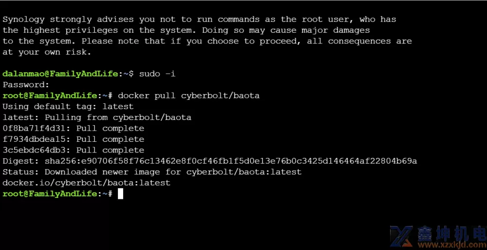 群晖NAS：通过Docker 部署宝塔面板，注册表：btpanel-baota、cyberbolt/baota、pch18/baota(pic2)
