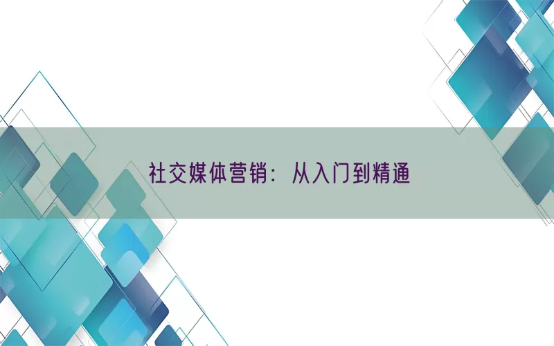 社交媒体营销：从入门到精通(pic1)