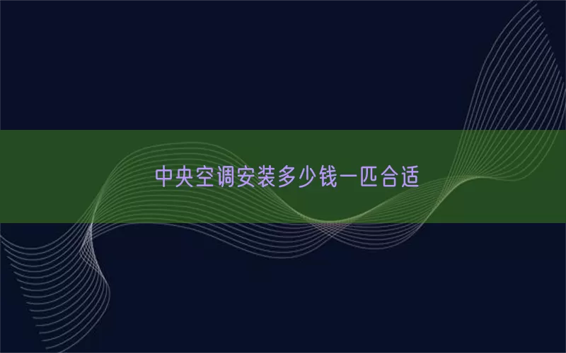 中央空调安装多少钱一匹合适(pic1)