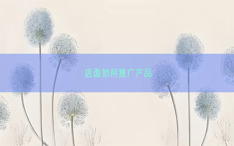 店面如何推广产品
