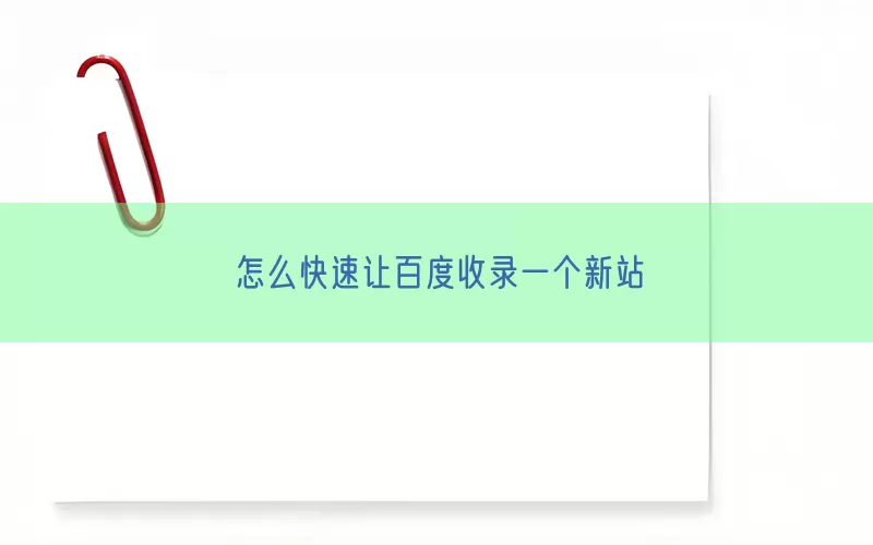 怎么快速让百度收录一个新站(pic1)