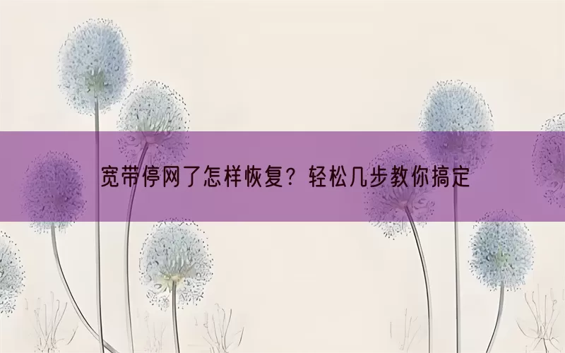 宽带停网了怎样恢复？轻松几步教你搞定