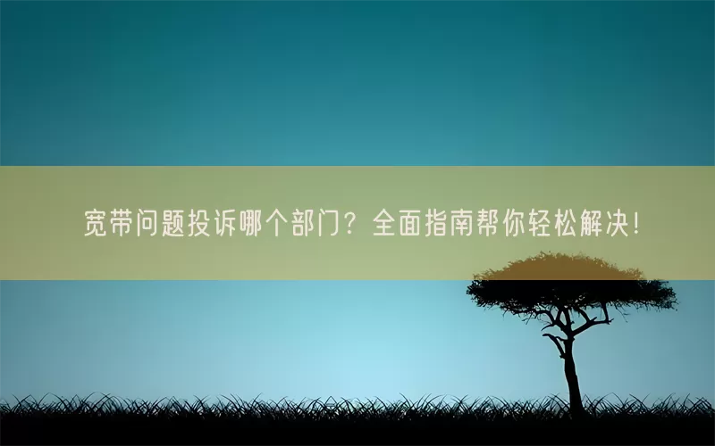 宽带问题投诉哪个部门？全面指南帮你轻松解决！(pic1)