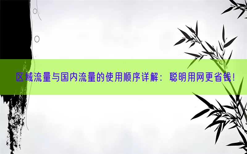 区域流量与国内流量的使用顺序详解：聪明用网更省钱！