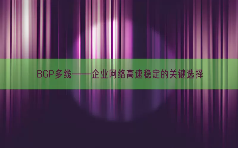 BGP多线——企业网络高速稳定的关键选择