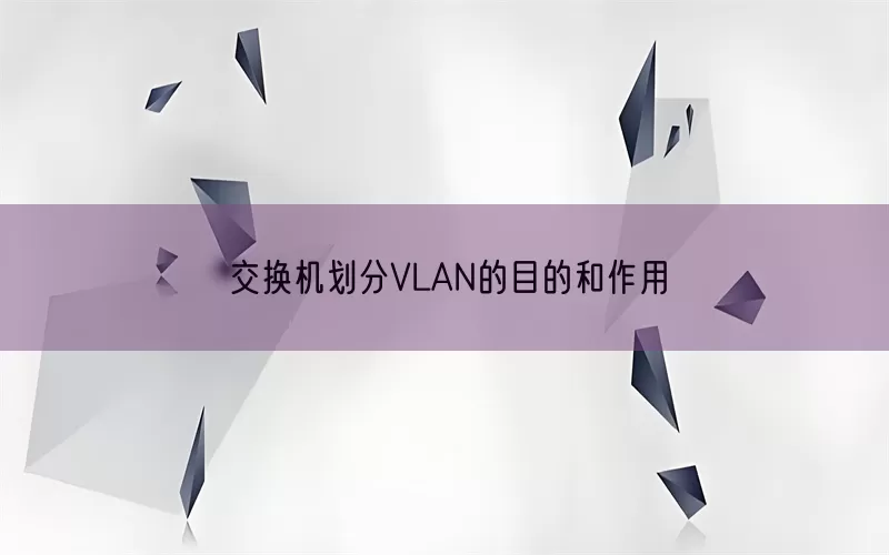 交换机划分VLAN的目的和作用
