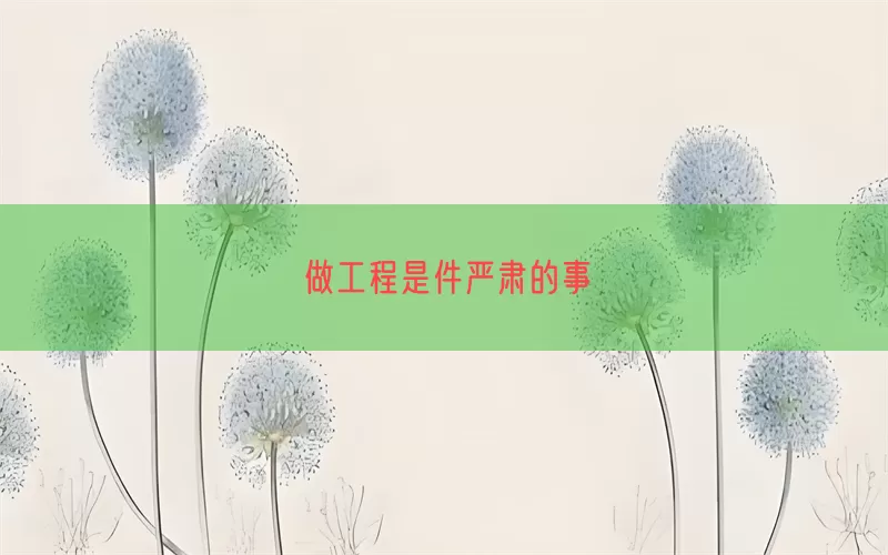 做工程是件严肃的事