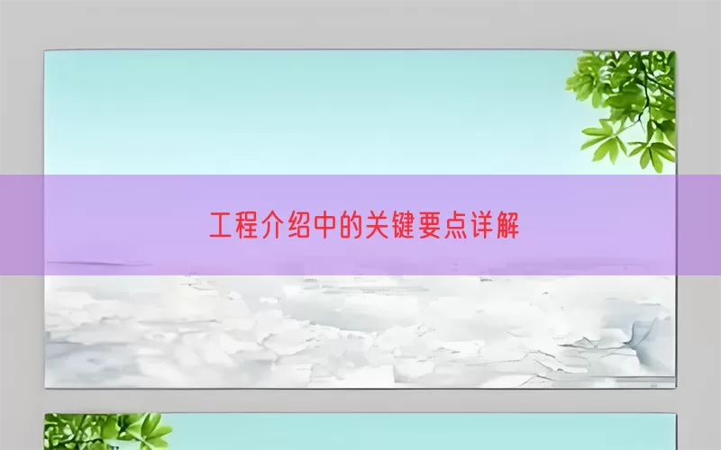 工程介绍中的关键要点详解(pic1)