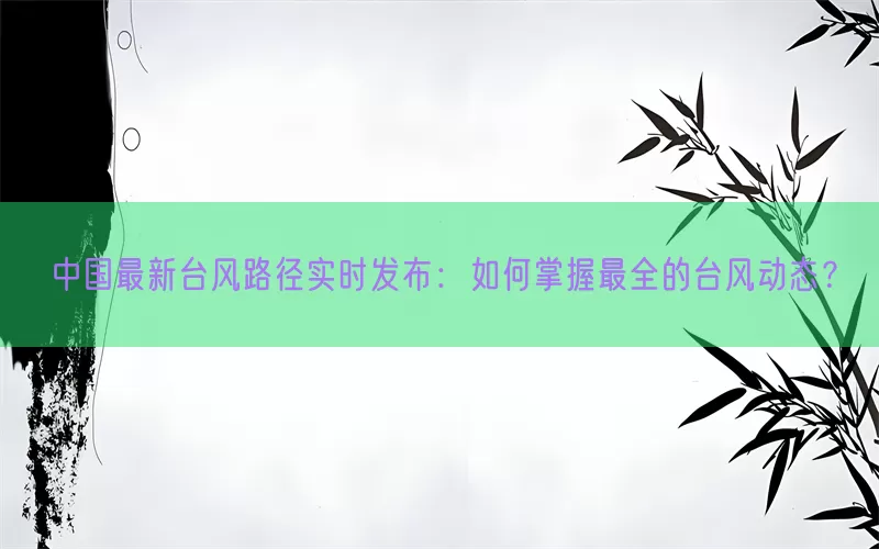 中国最新台风路径实时发布：如何掌握最全的台风动态？