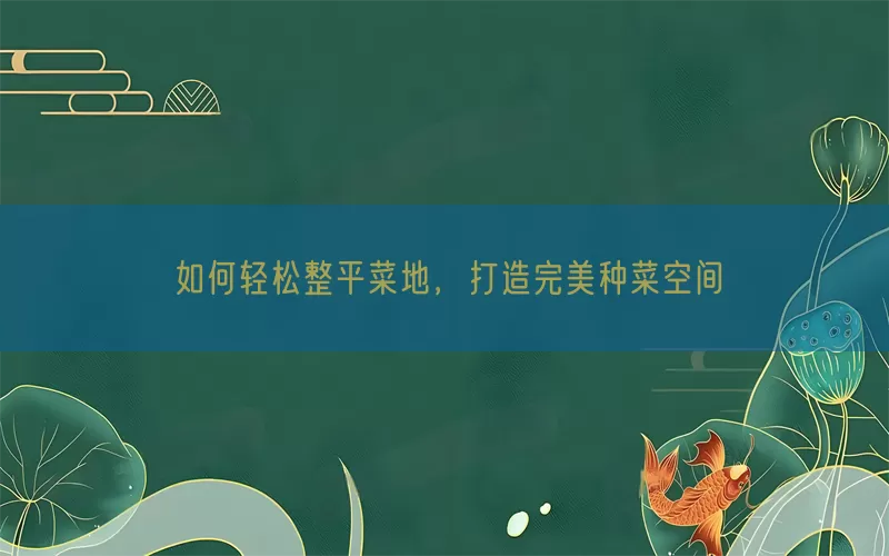 如何轻松整平菜地，打造完美种菜空间