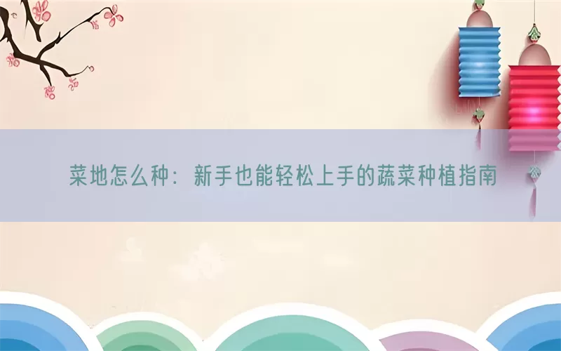 菜地怎么种：新手也能轻松上手的蔬菜种植指南(pic1)