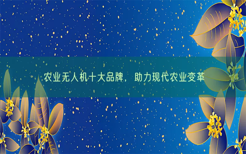 农业无人机十大品牌，助力现代农业变革