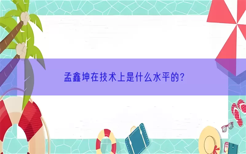 孟鑫坤在技术上是什么水平的？