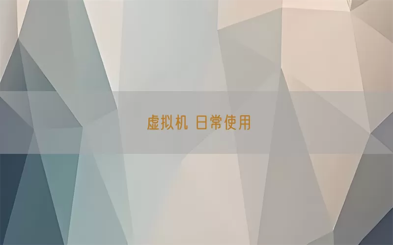 虚拟机 日常使用