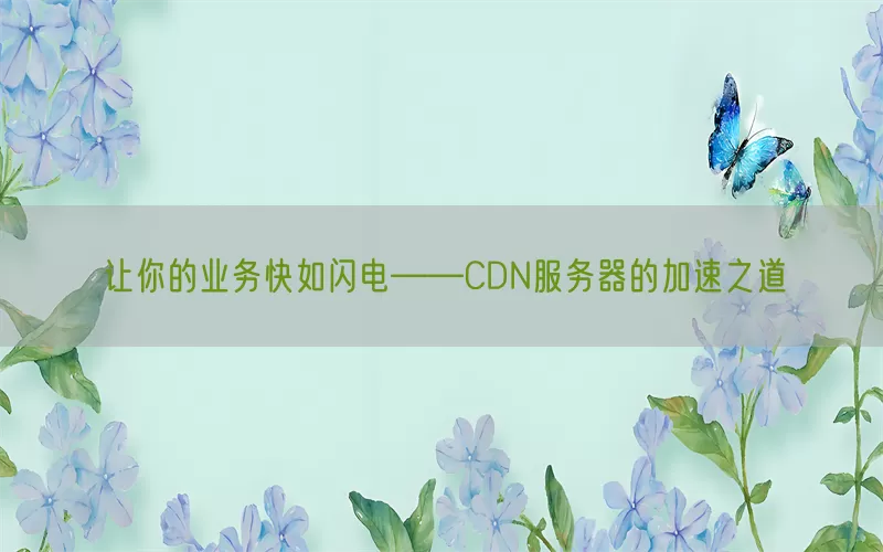 让你的业务快如闪电——CDN服务器的加速之道