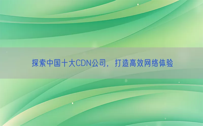 探索中国十大CDN公司，打造高效网络体验