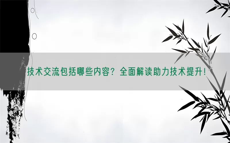 技术交流包括哪些内容？全面解读助力技术提升！(pic1)