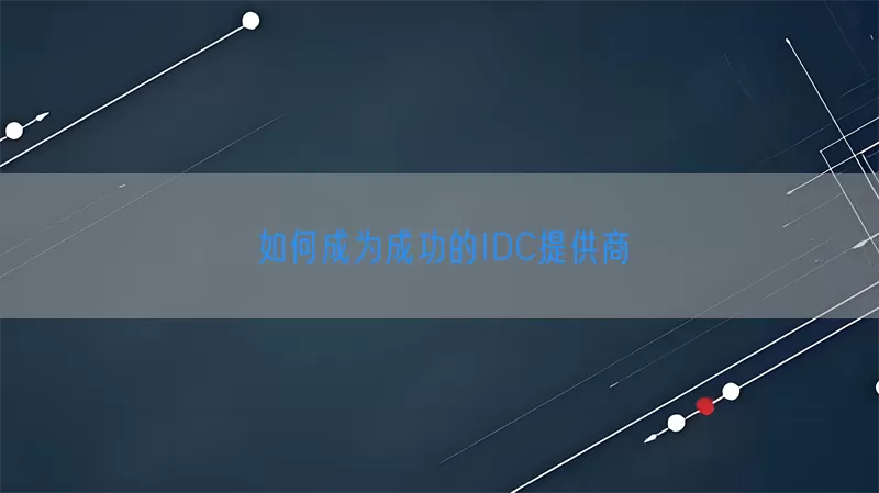 如何成为成功的IDC提供商(pic1)