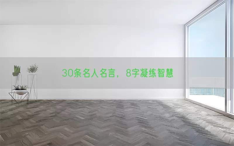 30条名人名言，8字凝练智慧