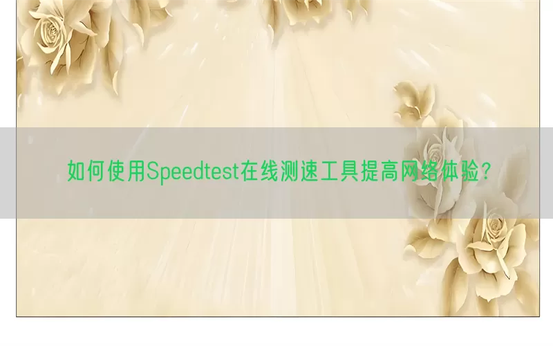 如何使用Speedtest在线测速工具提高网络体验？