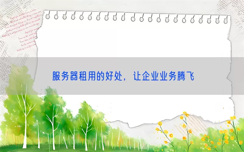 服务器租用的好处，让企业业务腾飞