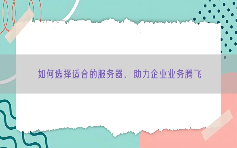 如何选择适合的服务器，助力企业业务腾飞