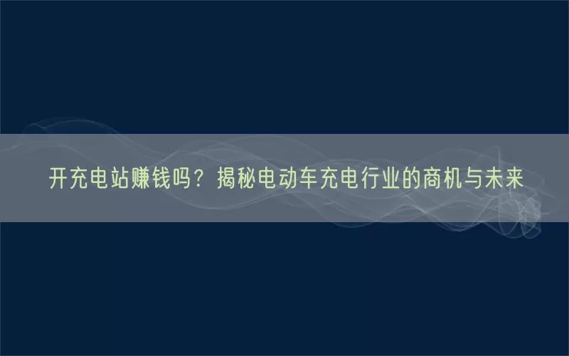 开充电站赚钱吗？揭秘电动车充电行业的商机与未来(pic1)