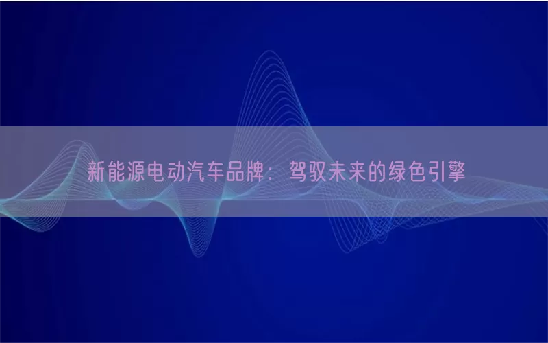 新能源电动汽车品牌：驾驭未来的绿色引擎(pic1)