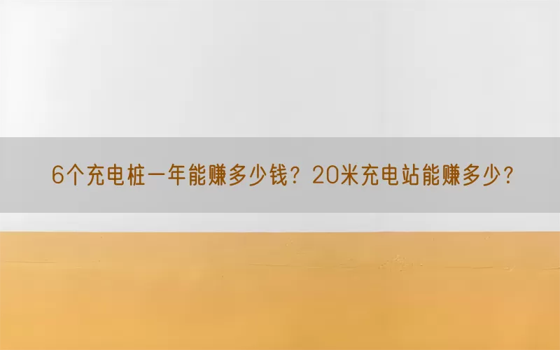 6个充电桩一年能赚多少钱？20米充电站能赚多少？(pic1)