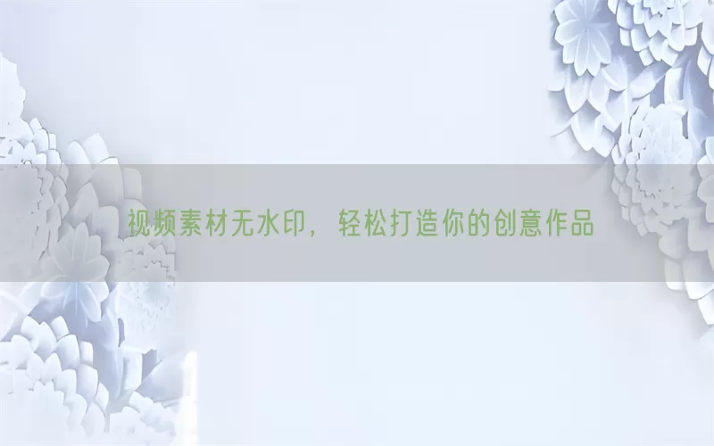 视频素材无水印，轻松打造你的创意作品(pic1)