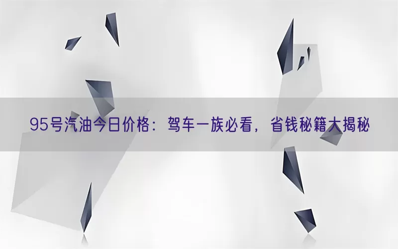 95号汽油今日价格：驾车一族必看，省钱秘籍大揭秘(pic1)