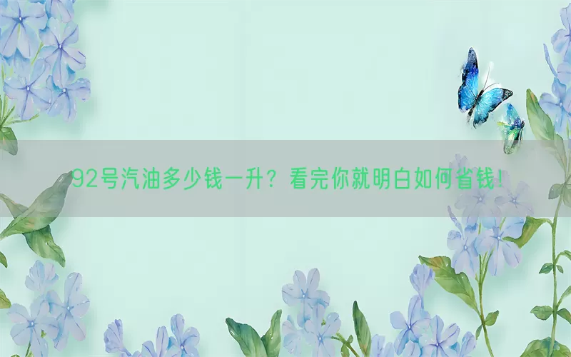 92号汽油多少钱一升？看完你就明白如何省钱！(pic1)
