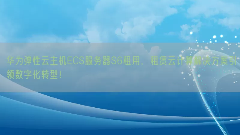 华为弹性云主机ECS服务器S6租用，租赁云计算解决方案引领数字化转型！(pic1)