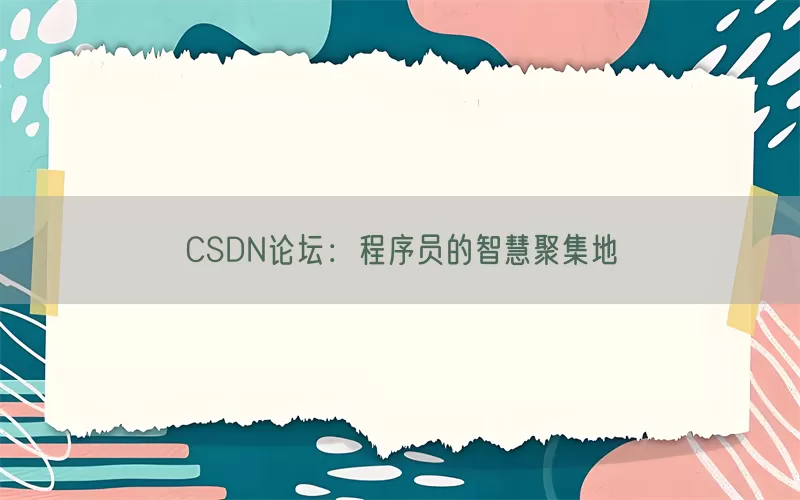CSDN论坛：程序员的智慧聚集地(pic1)