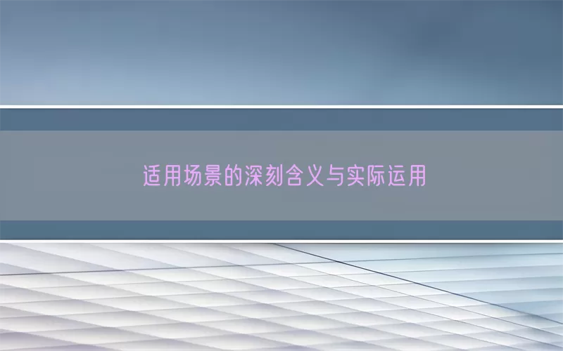 适用场景的深刻含义与实际运用(pic1)