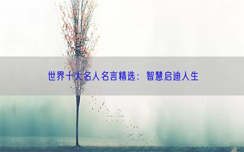 世界十大名人名言精选：智慧启迪人生(pic1)