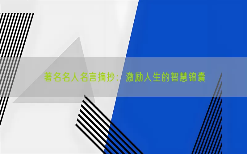 著名名人名言摘抄：激励人生的智慧锦囊(pic1)