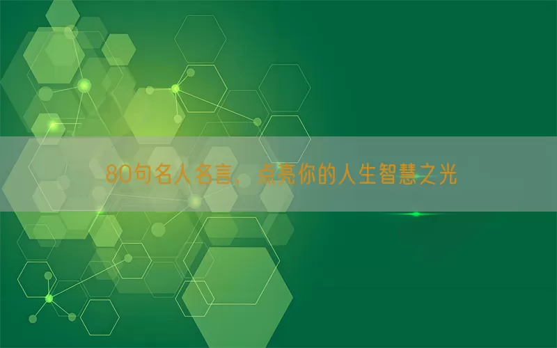 80句名人名言，点亮你的人生智慧之光(pic1)