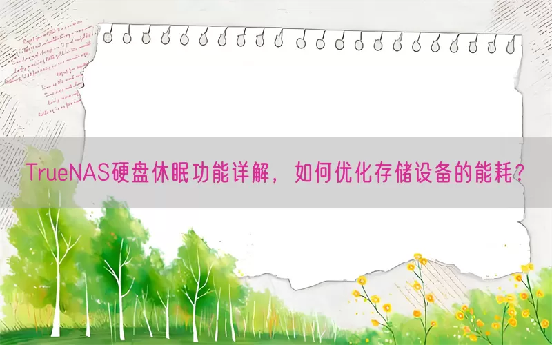 TrueNAS硬盘休眠功能详解，如何优化存储设备的能耗？