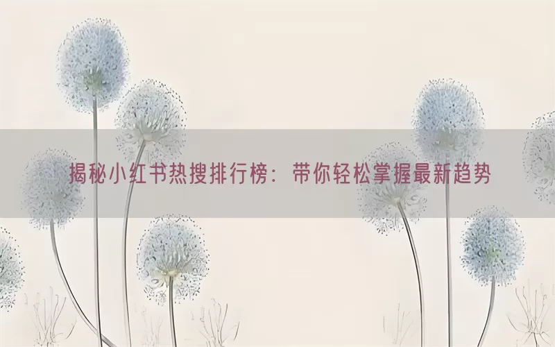 揭秘小红书热搜排行榜：带你轻松掌握最新趋势