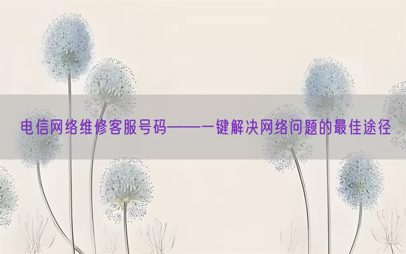 电信网络维修客服号码——一键解决网络问题的最佳途径