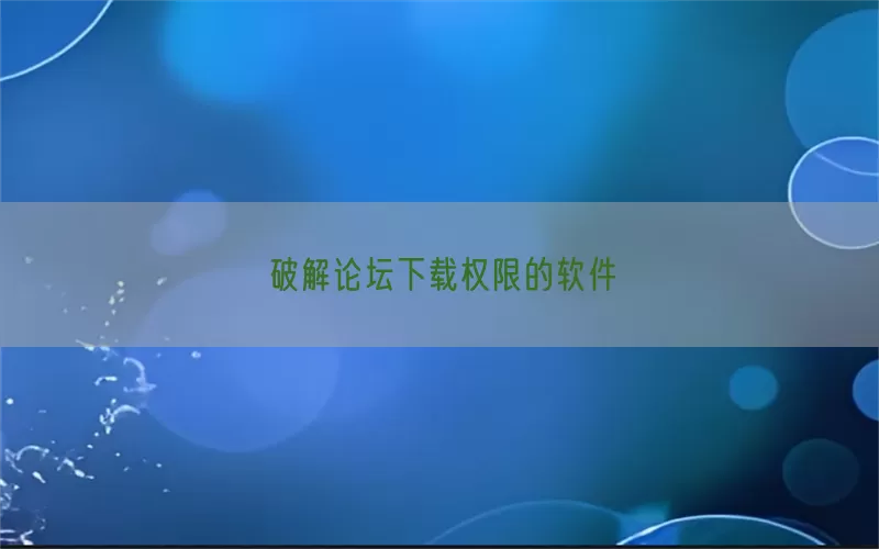 破解论坛下载权限的软件