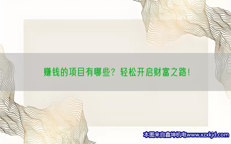 赚钱的项目有哪些？轻松开启财富之路！(pic1)
