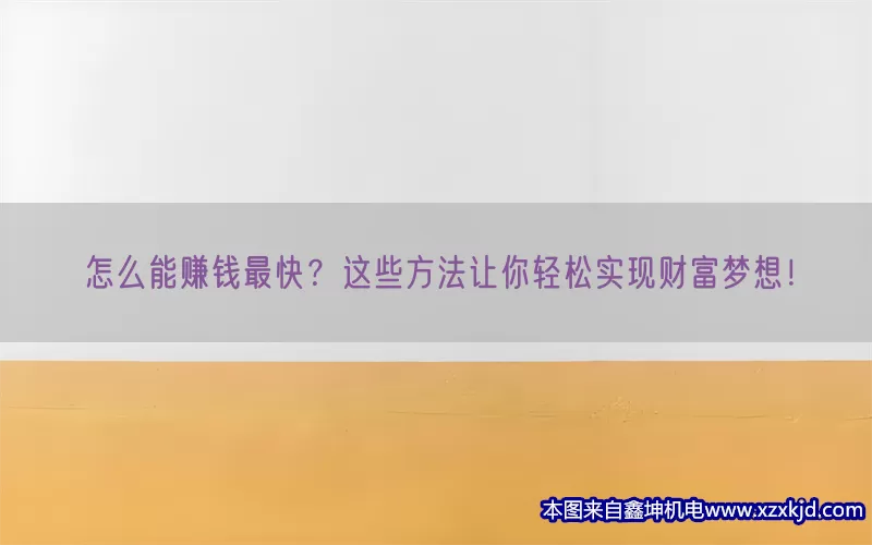 怎么能赚钱最快？这些方法让你轻松实现财富梦想！(pic1)