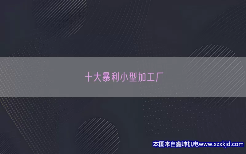 十大暴利小型加工厂(pic1)