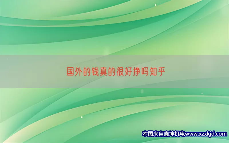 国外的钱真的很好挣吗知乎(pic1)