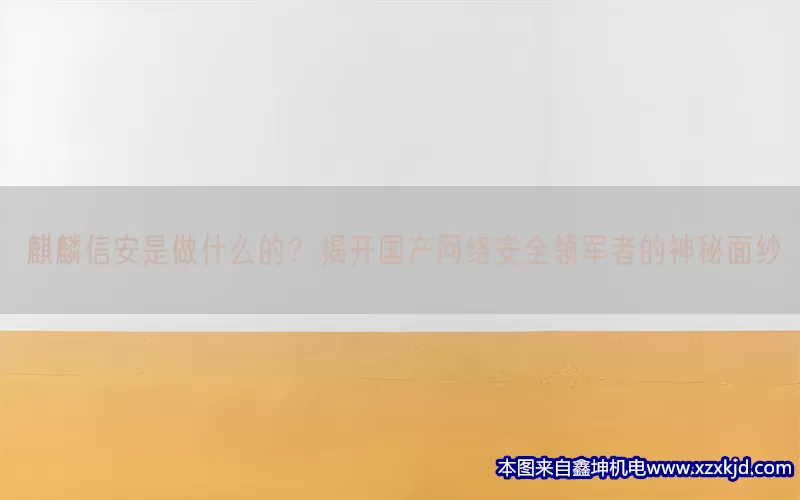 麒麟信安是做什么的？揭开国产网络安全领军者的神秘面纱(pic1)
