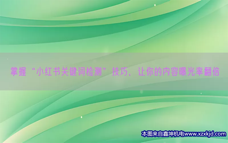 掌握“小红书关键词检测”技巧，让你的内容曝光率翻倍(pic1)