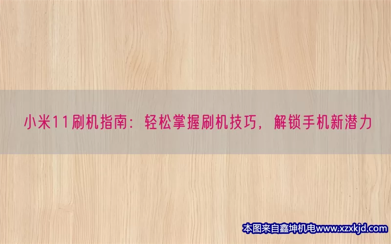小米11刷机指南：轻松掌握刷机技巧，解锁手机新潜力(pic1)