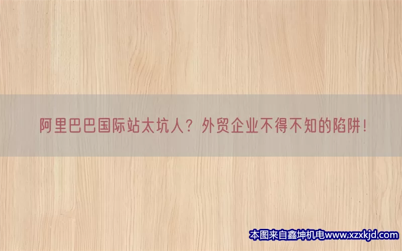 阿里巴巴国际站太坑人？外贸企业不得不知的陷阱！(pic1)